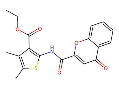 ethyl 4,5-dimethyl-2-(4-oxo-4H-chromene-2-carboxamido)thiophene-3-carboxylate structure