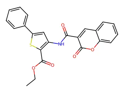 ethyl 3-(2-oxo-2H-chromene-3-carboxamido)-5-phenylthiophene-2-carboxylate structure