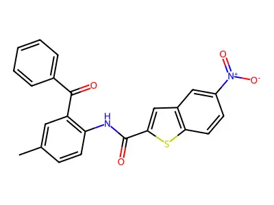 N-(2-benzoyl-4-methylphenyl)-5-nitro-1-benzothiophene-2-carboxamide structure