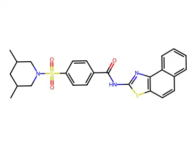 N-benzo[e][1,3]benzothiazol-2-yl-4-(3,5-dimethylpiperidin-1-yl)sulfonylbenzamide structure