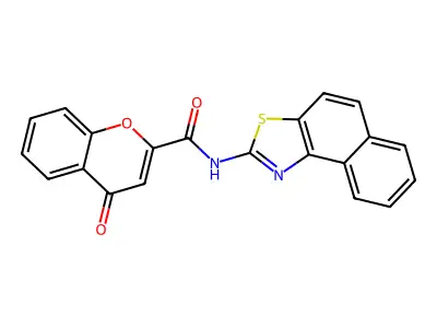 N-benzo[e][1,3]benzothiazol-2-yl-4-oxochromene-2-carboxamide structure