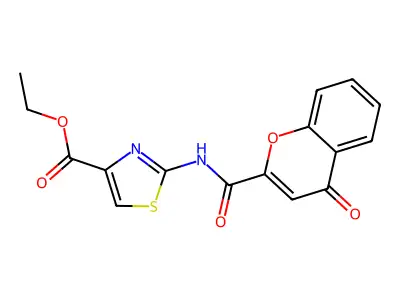 ethyl 2-(4-oxo-4H-chromene-2-carboxamido)thiazole-4-carboxylate structure