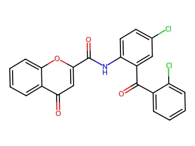N-[4-chloro-2-(2-chlorobenzoyl)phenyl]-4-oxo-4H-chromene-2-carboxamide structure