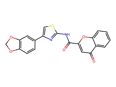 N-(4-(benzo[d][1,3]dioxol-5-yl)thiazol-2-yl)-4-oxo-4H-chromene-2-carboxamide structure