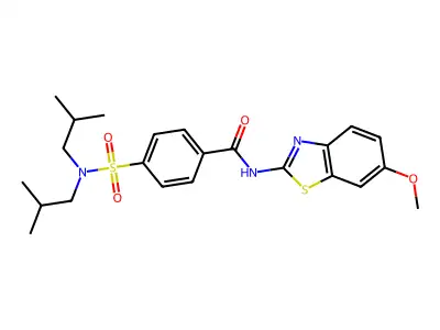 4-[bis(2-methylpropyl)sulfamoyl]-N-(6-methoxy-1,3-benzothiazol-2-yl)benzamide structure