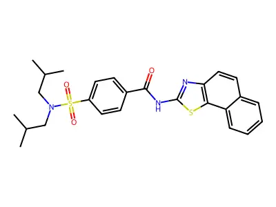 4-(N,N-diisobutylsulfamoyl)-N-(naphtho[2,1-d]thiazol-2-yl)benzamide structure