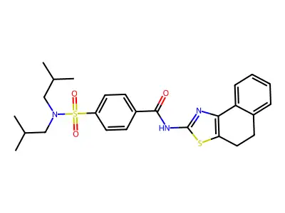 N-(4,5-dihydronaphtho[1,2-d]thiazol-2-yl)-4-(N,N-diisobutylsulfamoyl)benzamide structure