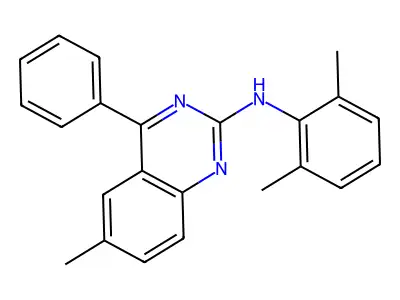N-(2,6-dimethylphenyl)-6-methyl-4-phenylquinazolin-2-amine structure