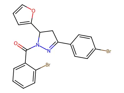 (2-bromophenyl)(3-(4-bromophenyl)-5-(furan-2-yl)-4,5-dihydro-1H-pyrazol-1-yl)methanone structure