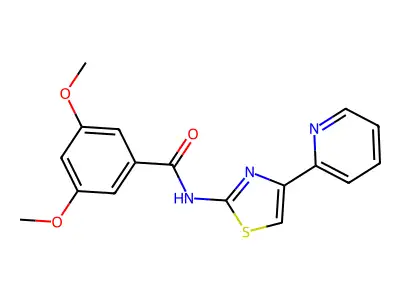 3,5-dimethoxy-N-(4-(pyridin-2-yl)thiazol-2-yl)benzamide structure