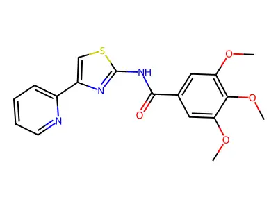 3,4,5-trimethoxy-N-(4-pyridin-2-yl-1,3-thiazol-2-yl)benzamide structure