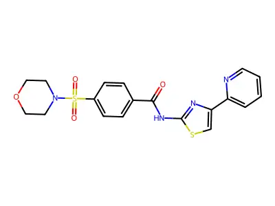 4-morpholin-4-ylsulfonyl-N-(4-pyridin-2-yl-1,3-thiazol-2-yl)benzamide structure