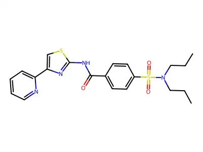 4-(dipropylsulfamoyl)-N-(4-pyridin-2-yl-1,3-thiazol-2-yl)benzamide structure