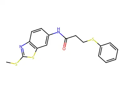N-(2-(methylthio)benzo[d]thiazol-6-yl)-3-(phenylthio)propanamide structure