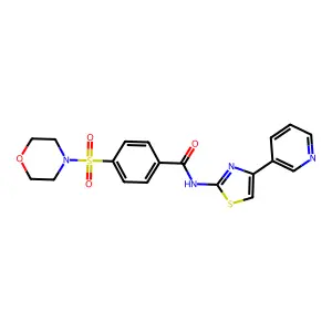 4-(morpholinosulfonyl)-N-(4-(pyridin-3-yl)thiazol-2-yl)benzamide structure