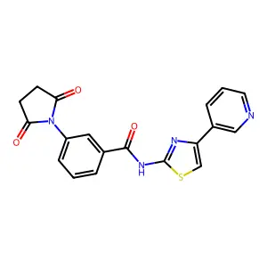 3-(2,5-dioxopyrrolidin-1-yl)-N-(4-(pyridin-3-yl)thiazol-2-yl)benzamide structure