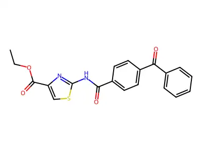 Ethyl 2-(4-benzoylbenzamido)thiazole-4-carboxylate structure