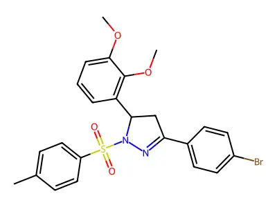 3-(4-bromophenyl)-5-(2,3-dimethoxyphenyl)-1-tosyl-4,5-dihydro-1H-pyrazole structure