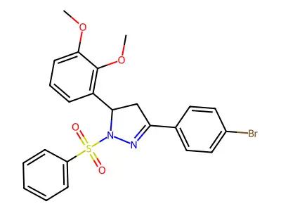 5-(2,3-Dimethoxyphenyl)-3-(4-bromophenyl)-1-(phenylsulfonyl)-2-pyrazoline structure