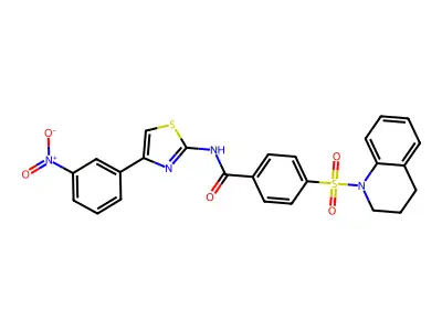 4-((3,4-dihydroquinolin-1(2H)-yl)sulfonyl)-N-(4-(3-nitrophenyl)thiazol-2-yl)benzamide structure