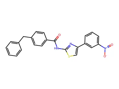 4-benzyl-N-[4-(3-nitrophenyl)-1,3-thiazol-2-yl]benzamide structure