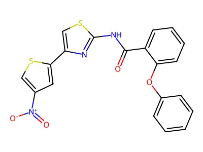 N-[4-(4-nitrothiophen-2-yl)-1,3-thiazol-2-yl]-2-phenoxybenzamide structure