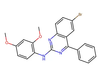 6-bromo-N-(2,4-dimethoxyphenyl)-4-phenylquinazolin-2-amine structure