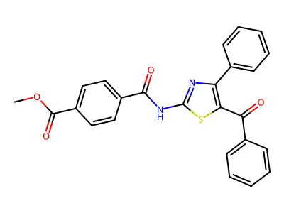 Methyl 4-[(5-benzoyl-4-phenyl-1,3-thiazol-2-yl)carbamoyl]benzoate structure