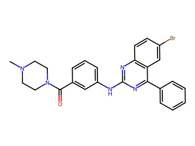 6-bromo-N-[3-(4-methylpiperazine-1-carbonyl)phenyl]-4-phenylquinazolin-2-amine structure