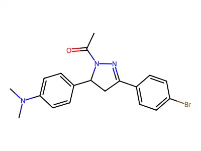 1-Acetyl-5-[4-(dimethylamino)phenyl]-3-(4-bromophenyl)-2-pyrazoline structure