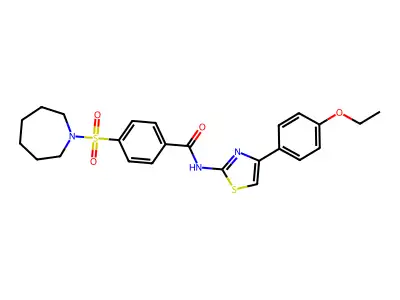 4-(azepan-1-ylsulfonyl)-N-(4-(4-ethoxyphenyl)thiazol-2-yl)benzamide structure