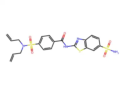 4-(N,N-diallylsulfamoyl)-N-(6-sulfamoylbenzo[d]thiazol-2-yl)benzamide structure