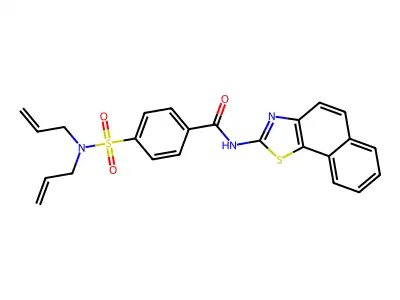 4-(N,N-diallylsulfamoyl)-N-(naphtho[2,1-d]thiazol-2-yl)benzamide structure