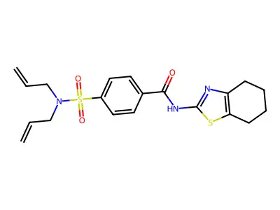 4-(N,N-diallylsulfamoyl)-N-(4,5,6,7-tetrahydrobenzo[d]thiazol-2-yl)benzamide structure