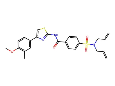 4-(N,N-diallylsulfamoyl)-N-(4-(4-methoxy-3-methylphenyl)thiazol-2-yl)benzamide structure