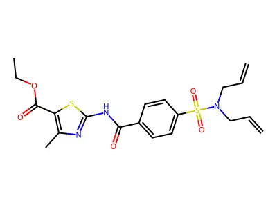 ethyl 2-(4-(N,N-diallylsulfamoyl)benzamido)-4-methylthiazole-5-carboxylate structure