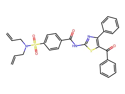 N-(5-benzoyl-4-phenylthiazol-2-yl)-4-(N,N-diallylsulfamoyl)benzamide structure