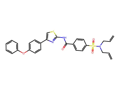 4-(N,N-diallylsulfamoyl)-N-(4-(4-phenoxyphenyl)thiazol-2-yl)benzamide structure