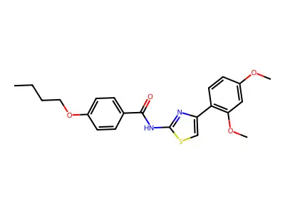 4-butoxy-N-[4-(2,4-dimethoxyphenyl)-1,3-thiazol-2-yl]benzamide structure