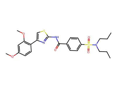 N-[4-(2,4-dimethoxyphenyl)-1,3-thiazol-2-yl]-4-(dipropylsulfamoyl)benzamide structure