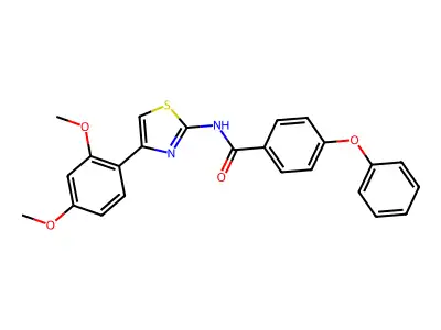 N-[4-(2,4-dimethoxyphenyl)-1,3-thiazol-2-yl]-4-phenoxybenzamide structure
