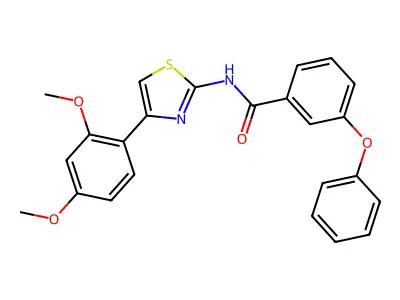 N-[4-(2,4-dimethoxyphenyl)-1,3-thiazol-2-yl]-3-phenoxybenzamide structure