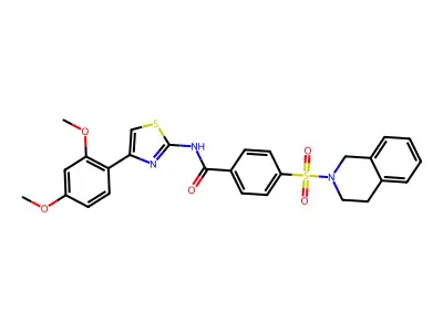 4-((3,4-dihydroisoquinolin-2(1H)-yl)sulfonyl)-N-(4-(2,4-dimethoxyphenyl)thiazol-2-yl)benzamide structure