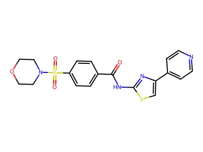 4-(morpholinosulfonyl)-N-(4-(pyridin-4-yl)thiazol-2-yl)benzamide structure
