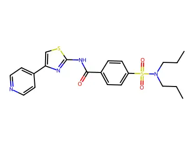 4-(dipropylsulfamoyl)-N-(4-pyridin-4-yl-1,3-thiazol-2-yl)benzamide structure