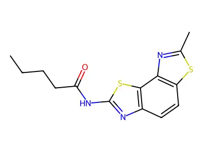 N-(7-methyl-[1,3]thiazolo[5,4-e][1,3]benzothiazol-2-yl)pentanamide structure