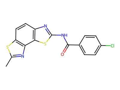 4-chloro-N-(7-methyl-[1,3]thiazolo[5,4-e][1,3]benzothiazol-2-yl)benzamide structure