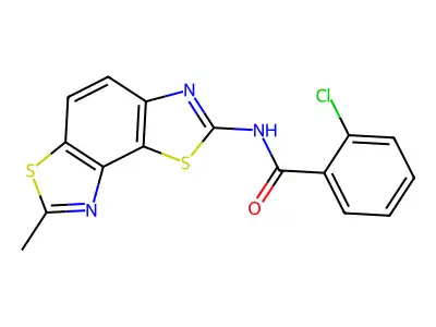 2-chloro-N-(7-methylbenzo[1,2-d:3,4-d']bis(thiazole)-2-yl)benzamide structure