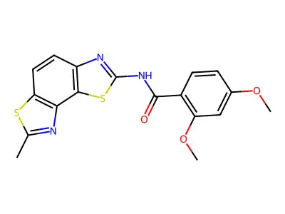 2,4-dimethoxy-N-(7-methyl-[1,3]thiazolo[5,4-e][1,3]benzothiazol-2-yl)benzamide structure