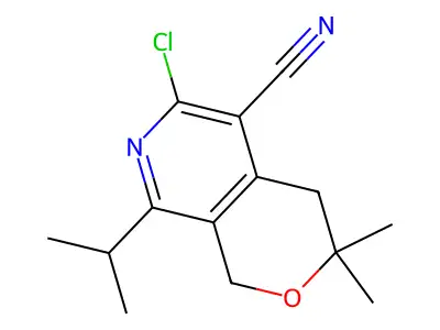 6-Chloro-8-isopropyl-3,3-dimethyl-3,4-dihydro-1H-pyrano[3,4-c]pyridine-5-carbonitrile structure